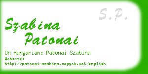 szabina patonai business card